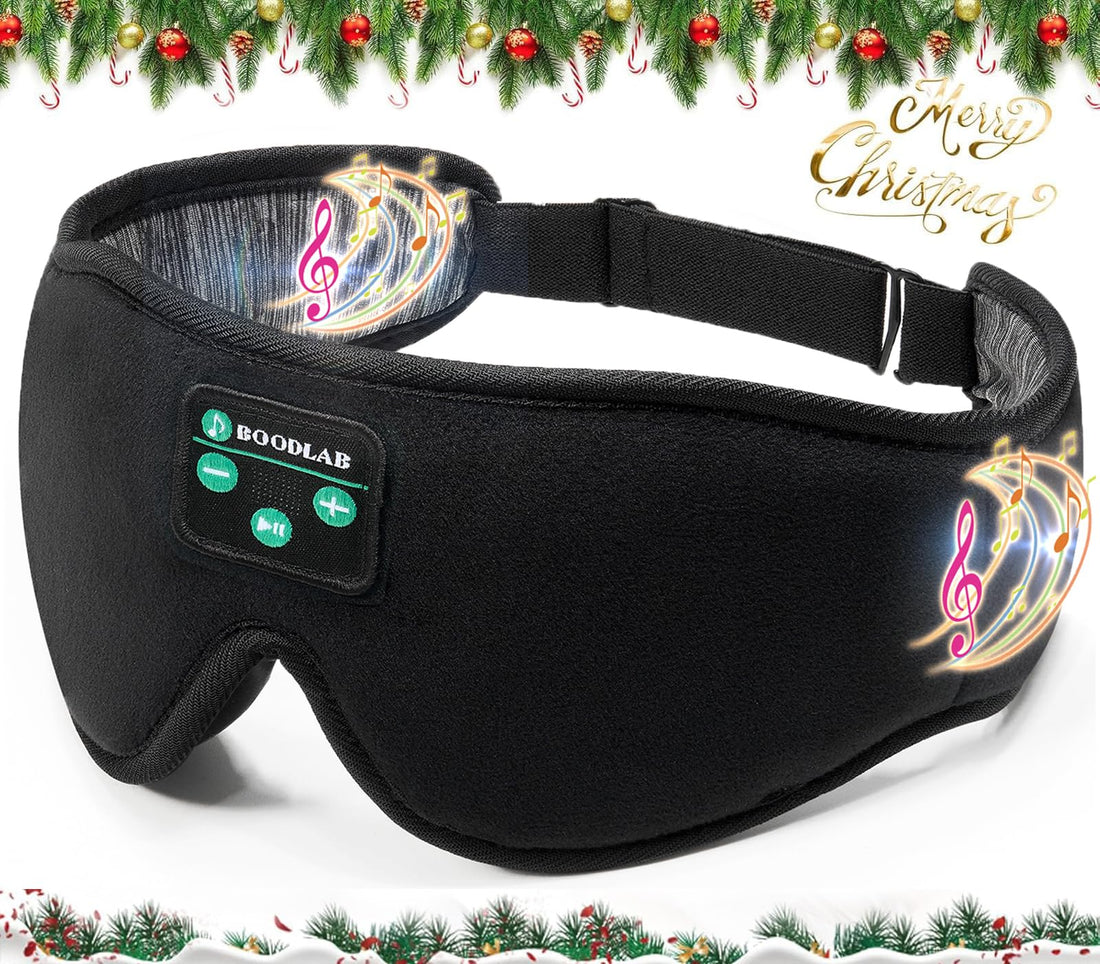 Sleep Headphones Boodlab Bluetooth Eye Mask for Sleeping Sleep Mask with Bluetooth Headphones Washable Bluetooth Sleep Mask for Meditation Travel Cool Tech Gadgets Unique Gift for Men Women